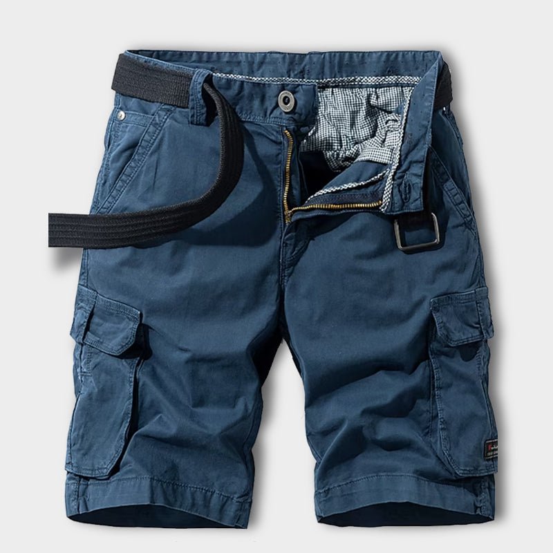 Men's Cargo Shorts with Belt and Multi-Pocket Design