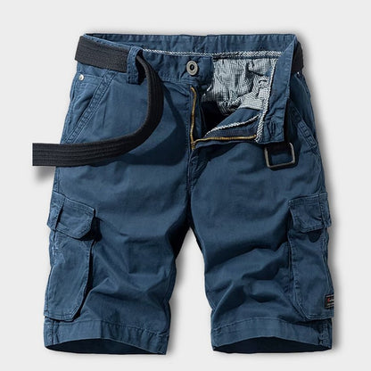 Men's Cargo Shorts with Belt and Multi-Pocket Design