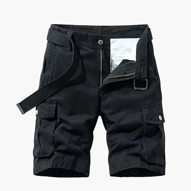 Men's Cargo Shorts with Belt and Multi-Pocket Design