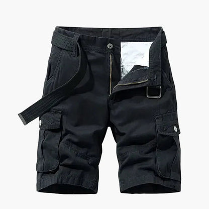 Men's Cargo Shorts with Belt and Multi-Pocket Design