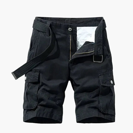Men's Cargo Shorts with Belt and Multi-Pocket Design