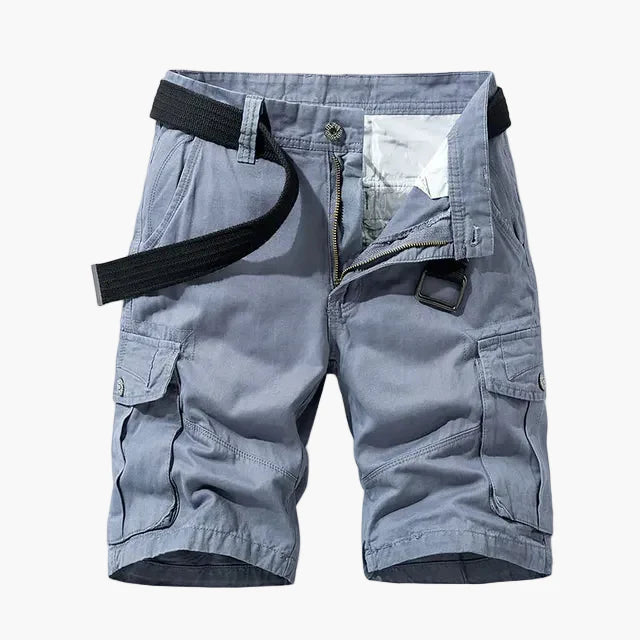 Men's Cargo Shorts with Belt and Multi-Pocket Design