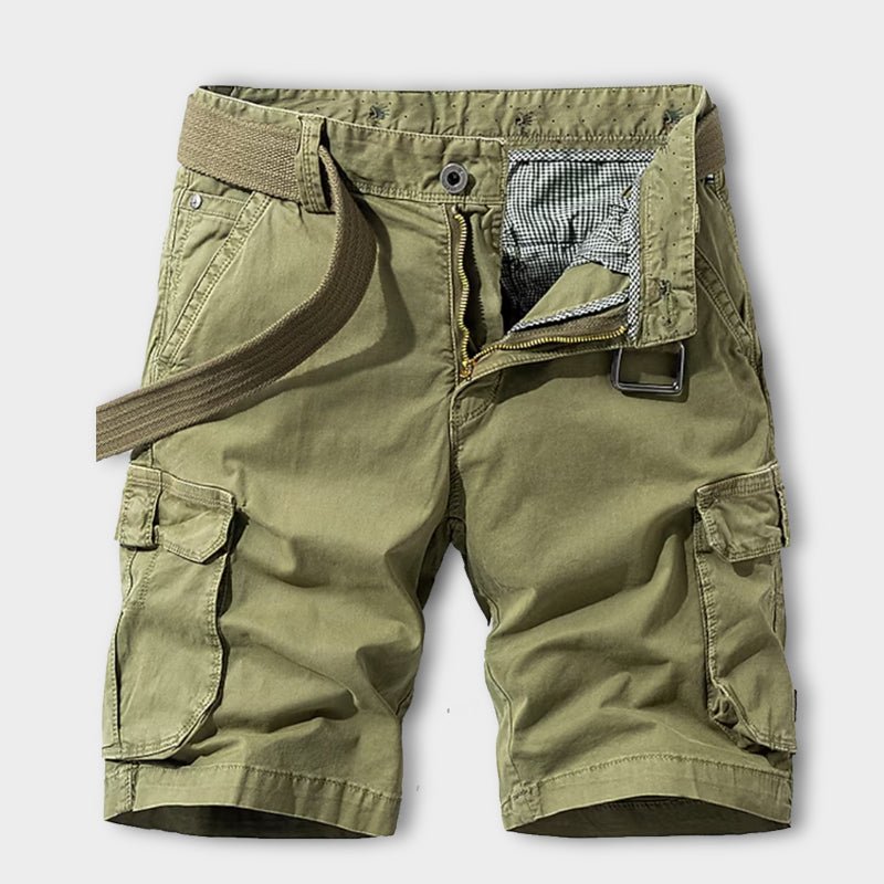 Men's Cargo Shorts with Belt and Multi-Pocket Design
