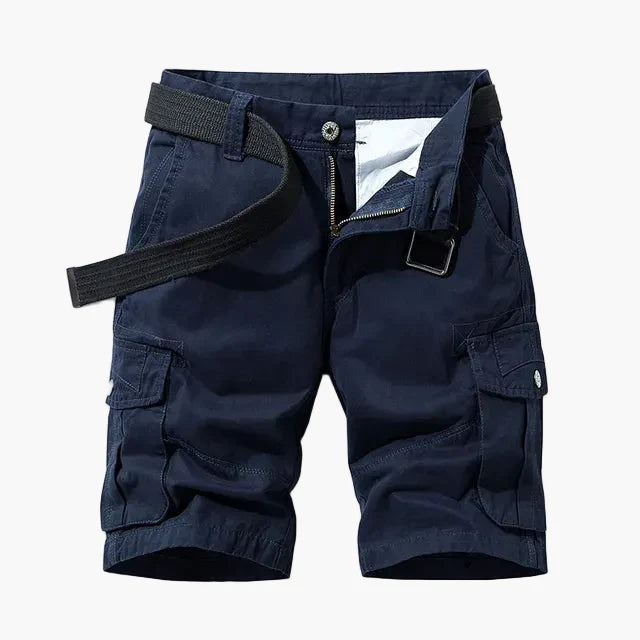 Men's Cargo Shorts with Belt and Multi-Pocket Design