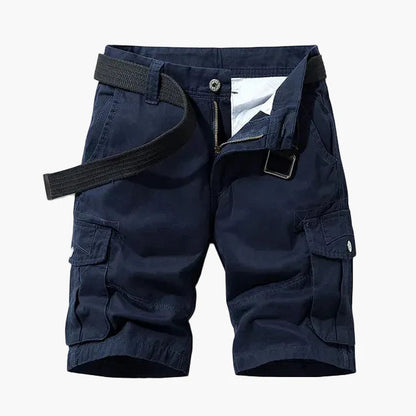 Men's Cargo Shorts with Belt and Multi-Pocket Design