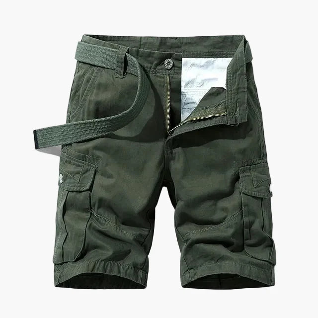 Men's Cargo Shorts with Belt and Multi-Pocket Design