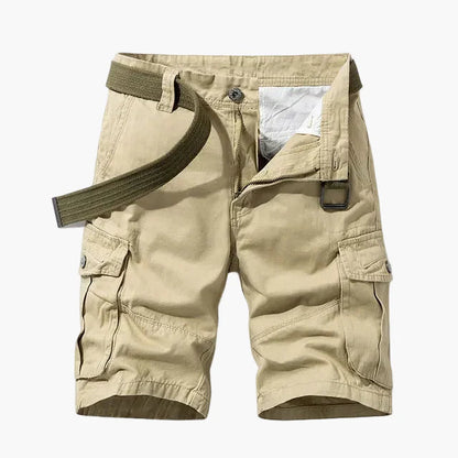 Men's Cargo Shorts with Belt and Multi-Pocket Design