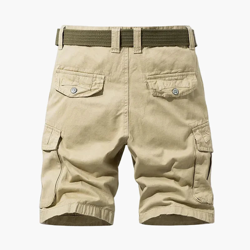 Men's Cargo Shorts with Belt and Multi-Pocket Design