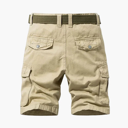 Men's Cargo Shorts with Belt and Multi-Pocket Design