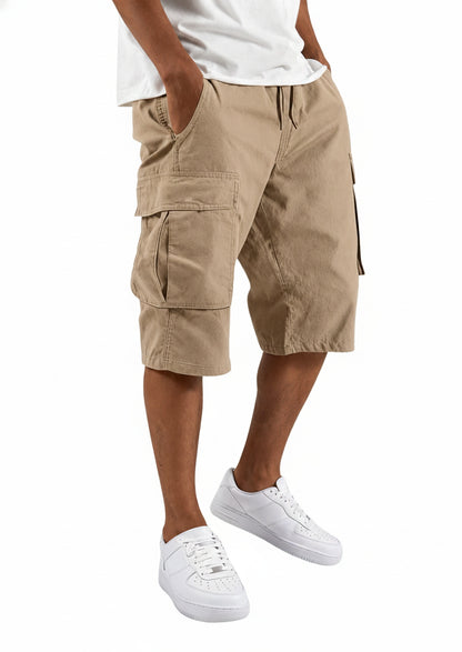 Men's Cargo Shorts with Drawstring Waist and Side Pockets