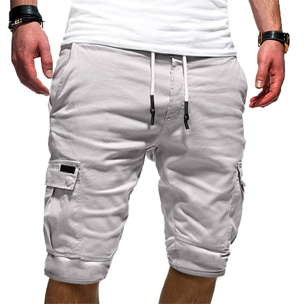Men's Cargo Shorts with Drawstring Waist and Side Pockets