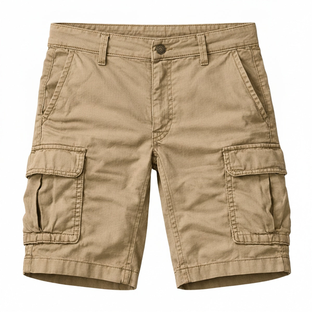 Men's Cargo Shorts with Flap Pockets and Regular Fit