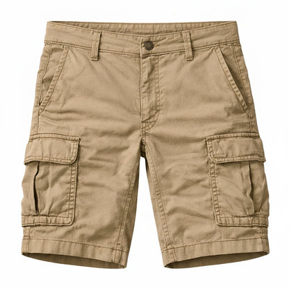 Men's Cargo Shorts with Flap Pockets and Regular Fit
