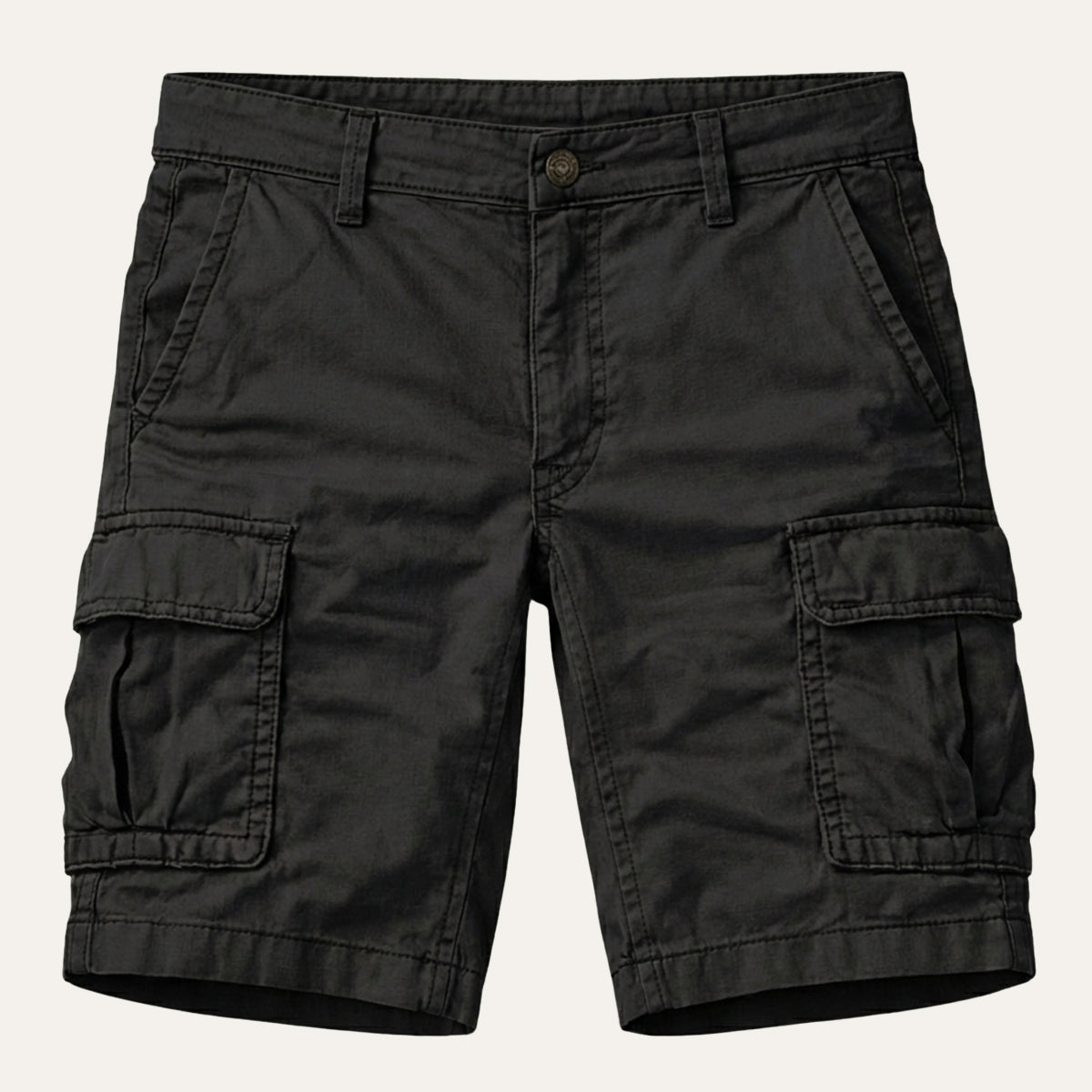 Men's Cargo Shorts with Flap Pockets and Regular Fit