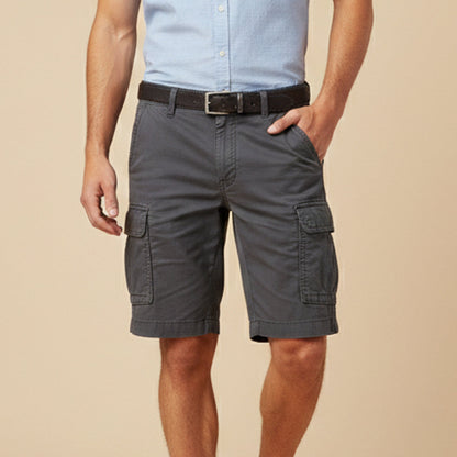 Men's Cargo Shorts with Flap Pockets and Regular Fit