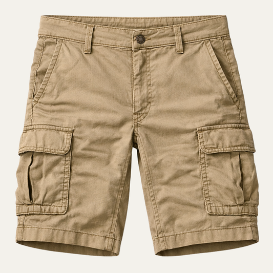 Men's Cargo Shorts with Flap Pockets and Regular Fit