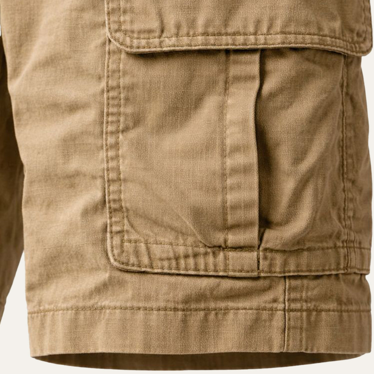 Men's Cargo Shorts with Flap Pockets and Regular Fit