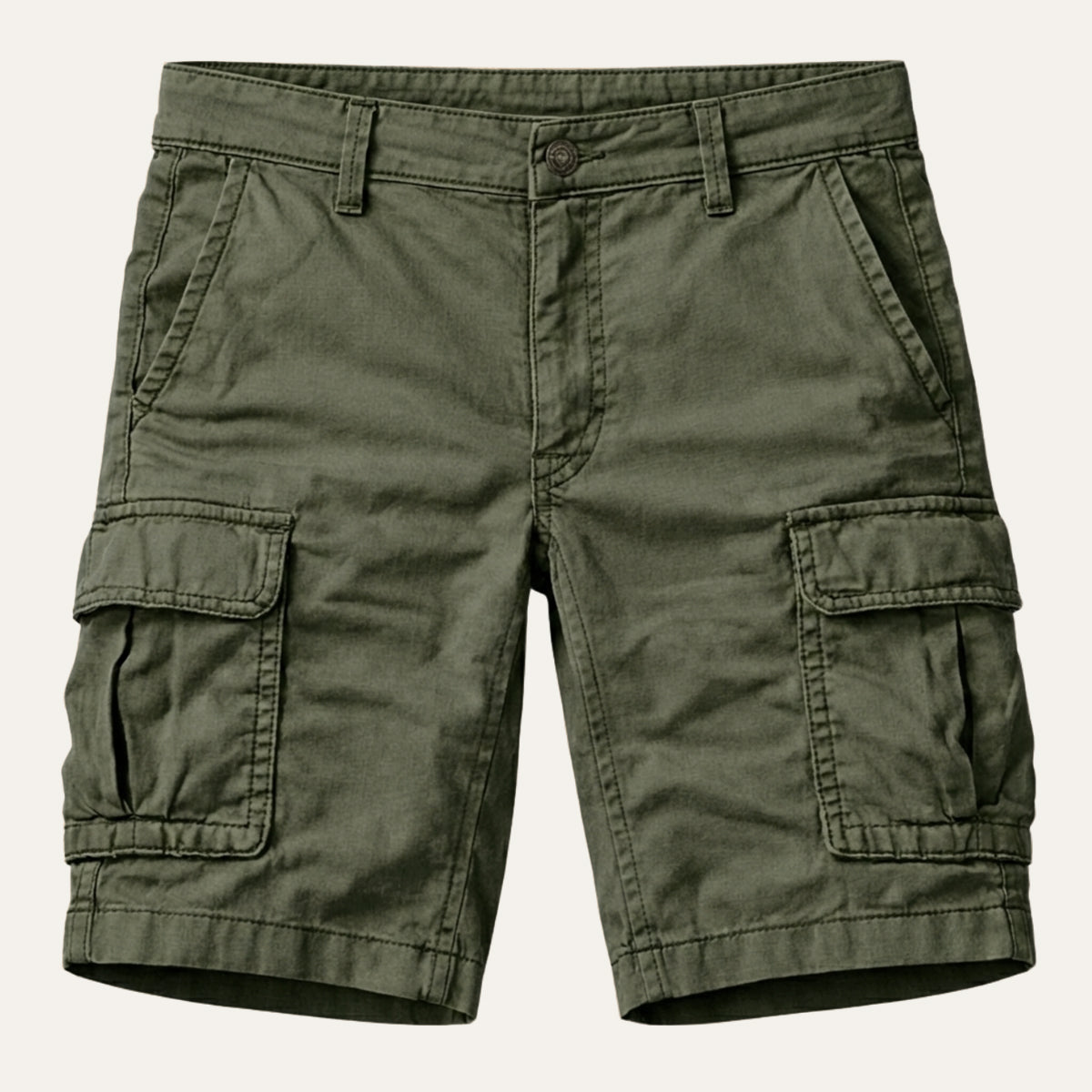 Men's Cargo Shorts with Flap Pockets and Regular Fit