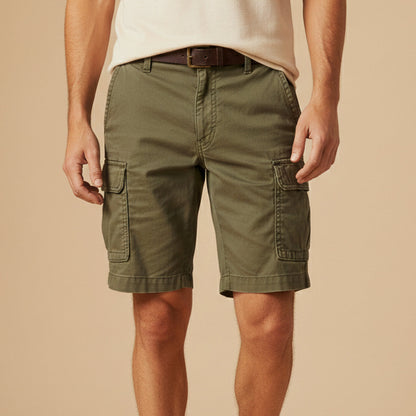 Men's Cargo Shorts with Flap Pockets and Regular Fit