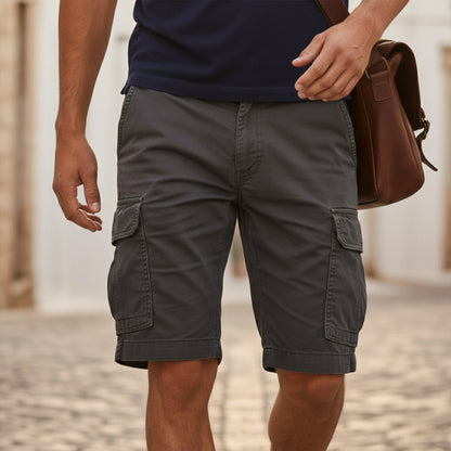 Men's Cargo Shorts with Flap Pockets and Regular Fit
