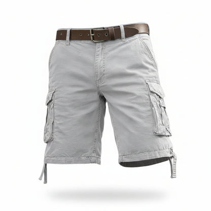 Men's Cargo Shorts with Multi-Pocket Design and Adjustable Waist