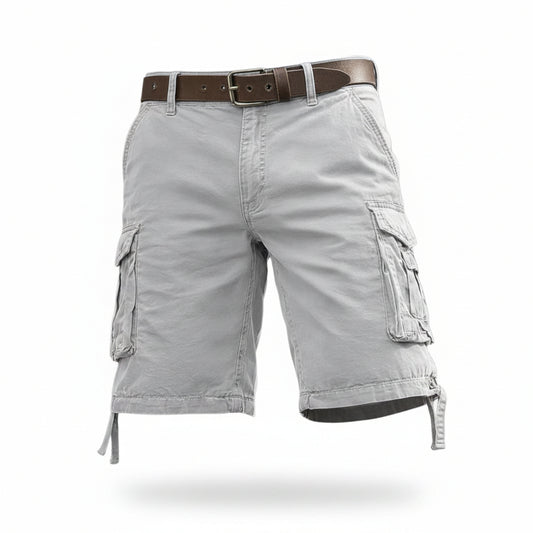 Men's Cargo Shorts with Multi-Pocket Design and Adjustable Waist