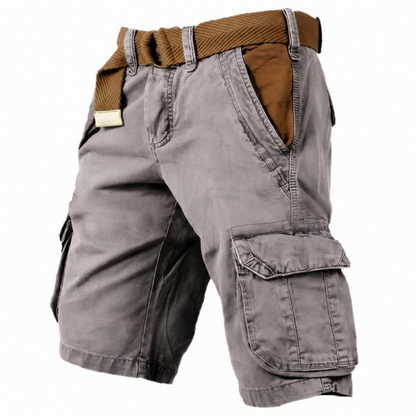 Men's Cargo Shorts with Multi-Pocket Design and Regular Fit
