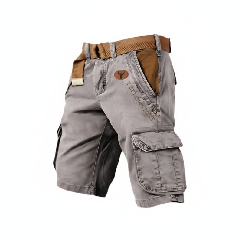 Men's Cargo Shorts with Multi-Pocket Design and Regular Fit