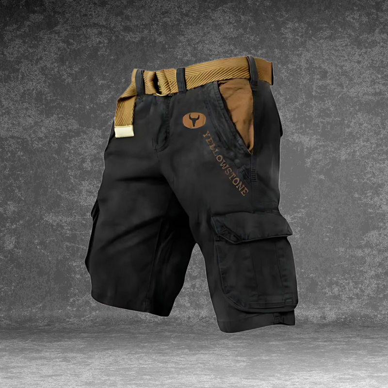 Men's Cargo Shorts with Multi-Pocket Design and Regular Fit