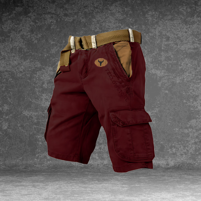 Men's Cargo Shorts with Multi-Pocket Design and Regular Fit