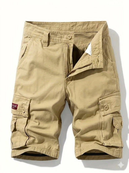 Men's Cargo Shorts with Multi-Pocket Utility Design and Relaxed Fit