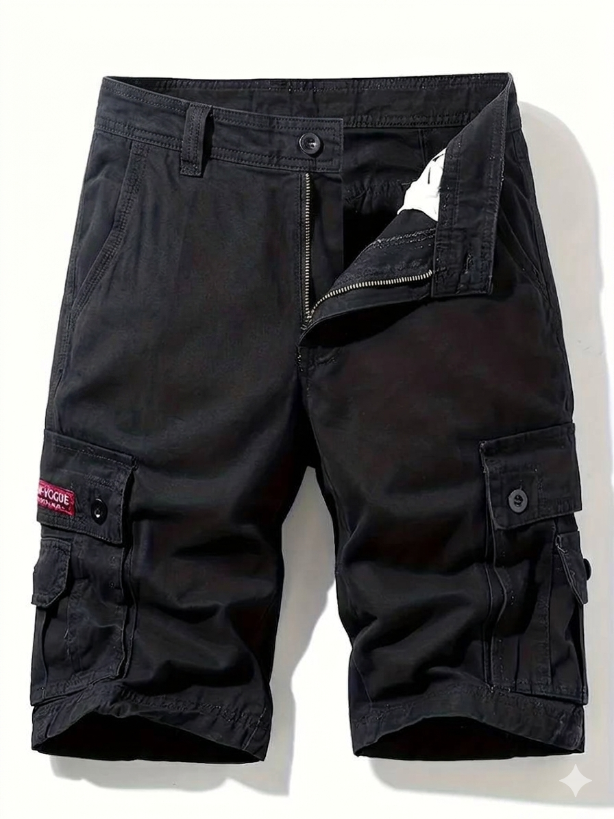 Men's Cargo Shorts with Multi-Pocket Utility Design and Relaxed Fit