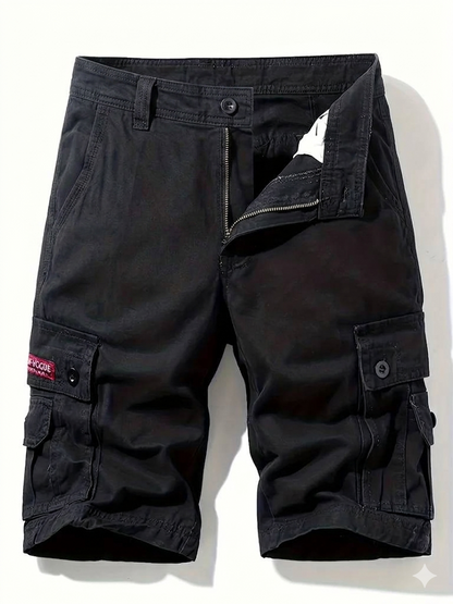 Men's Cargo Shorts with Multi-Pocket Utility Design and Relaxed Fit
