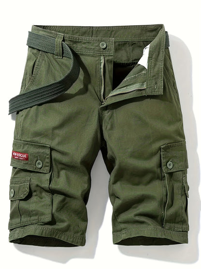 Men's Cargo Shorts with Multi-Pocket Utility Design and Relaxed Fit