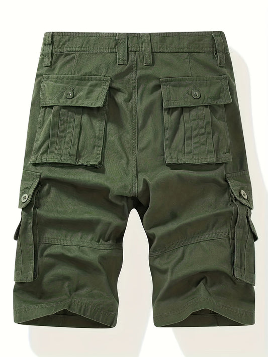 Men's Cargo Shorts with Multi-Pocket Utility Design and Relaxed Fit