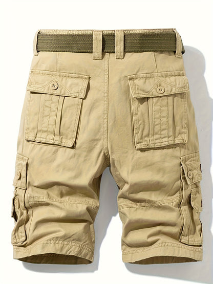 Men's Cargo Shorts with Multi-Pocket Utility Design and Relaxed Fit