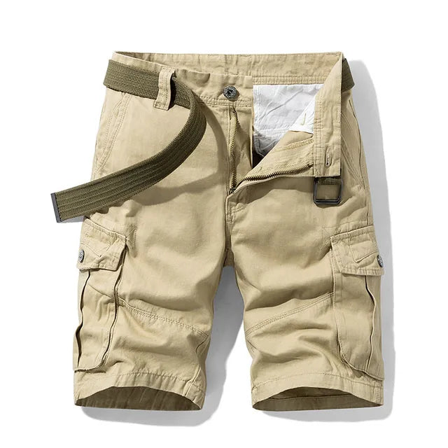 Men's Cargo Shorts with Multiple Pockets and Belt