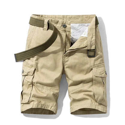 Men's Cargo Shorts with Multiple Pockets and Belt