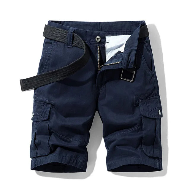 Men's Cargo Shorts with Multiple Pockets and Belt