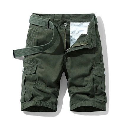 Men's Cargo Shorts with Multiple Pockets and Belt