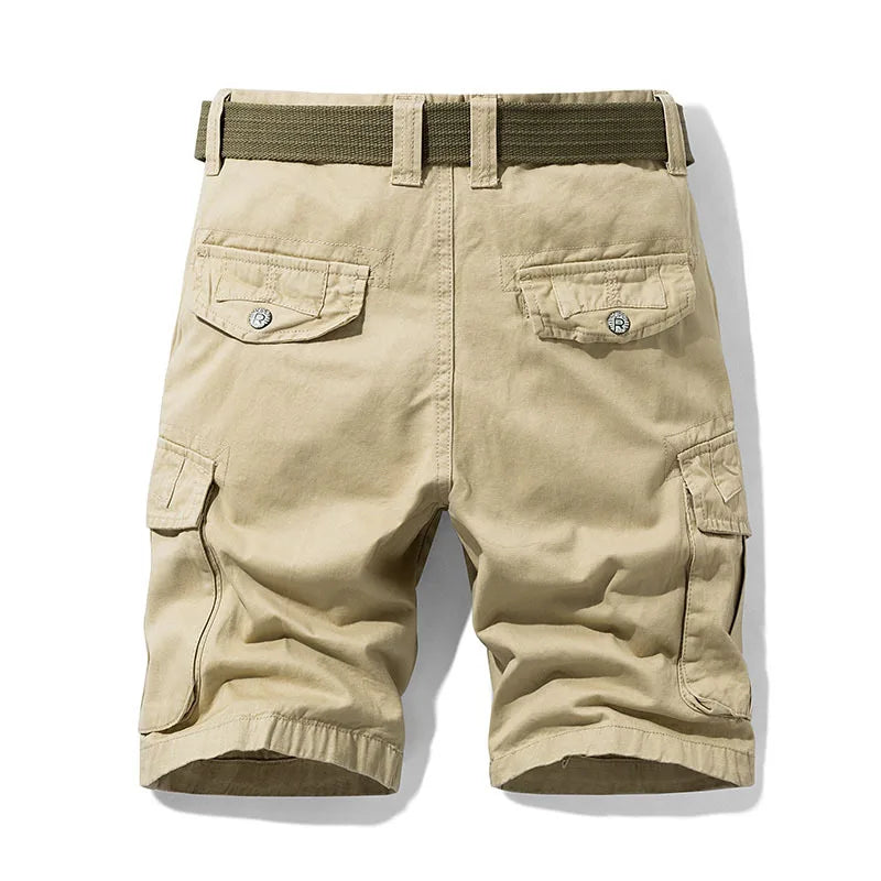 Men's Cargo Shorts with Multiple Pockets and Belt