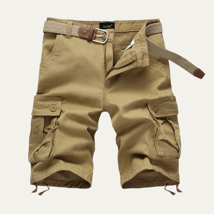 Men's Cargo Shorts with Multiple Utility Pockets and Zip Fly