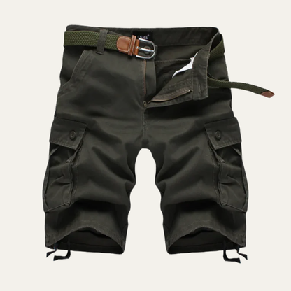Men's Cargo Shorts with Multiple Utility Pockets and Zip Fly