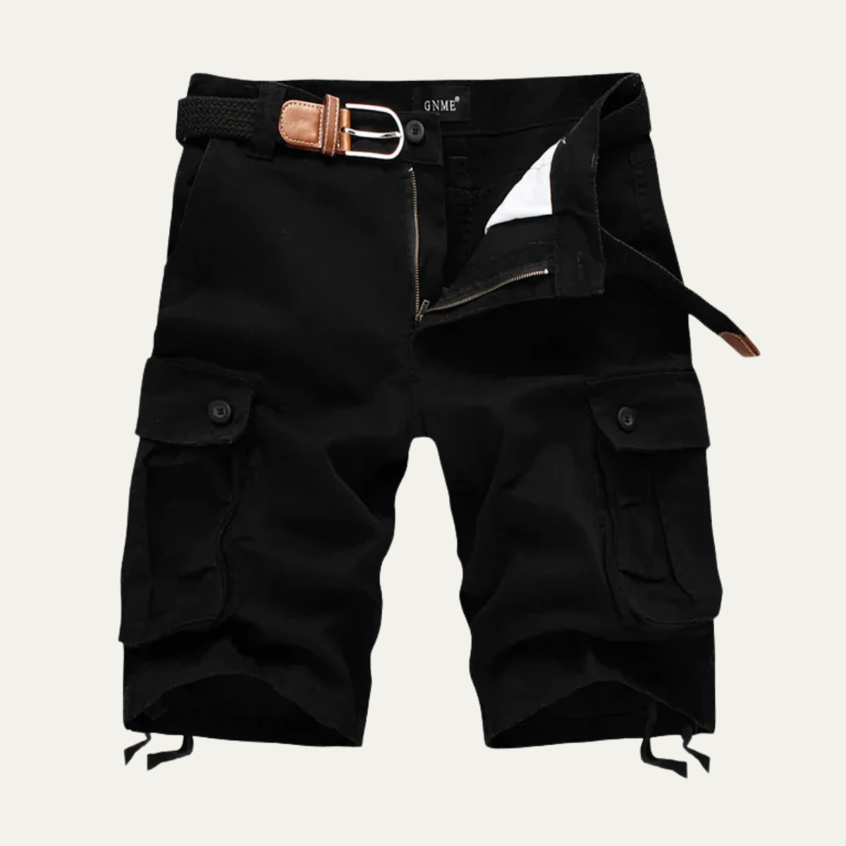 Men's Cargo Shorts with Multiple Utility Pockets and Zip Fly