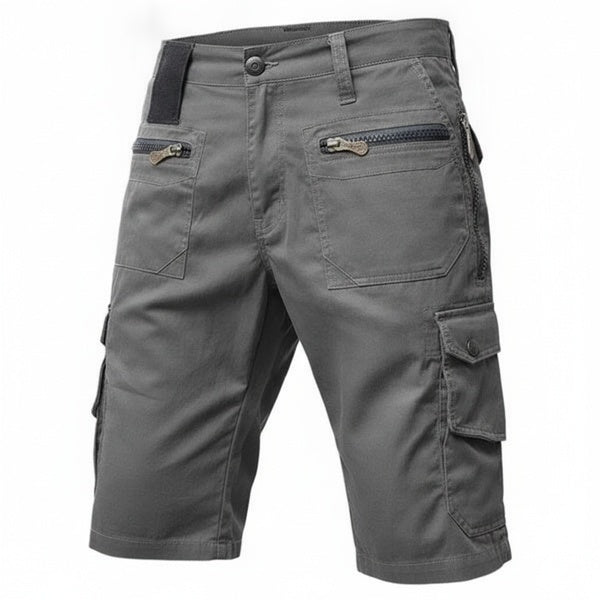 Men's Cargo Shorts with Multiple Zip Pockets and Relaxed Fit