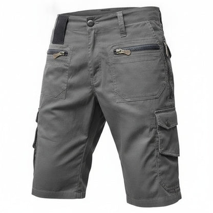 Men's Cargo Shorts with Multiple Zip Pockets and Relaxed Fit