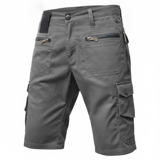 Men's Cargo Shorts with Multiple Zip Pockets and Relaxed Fit