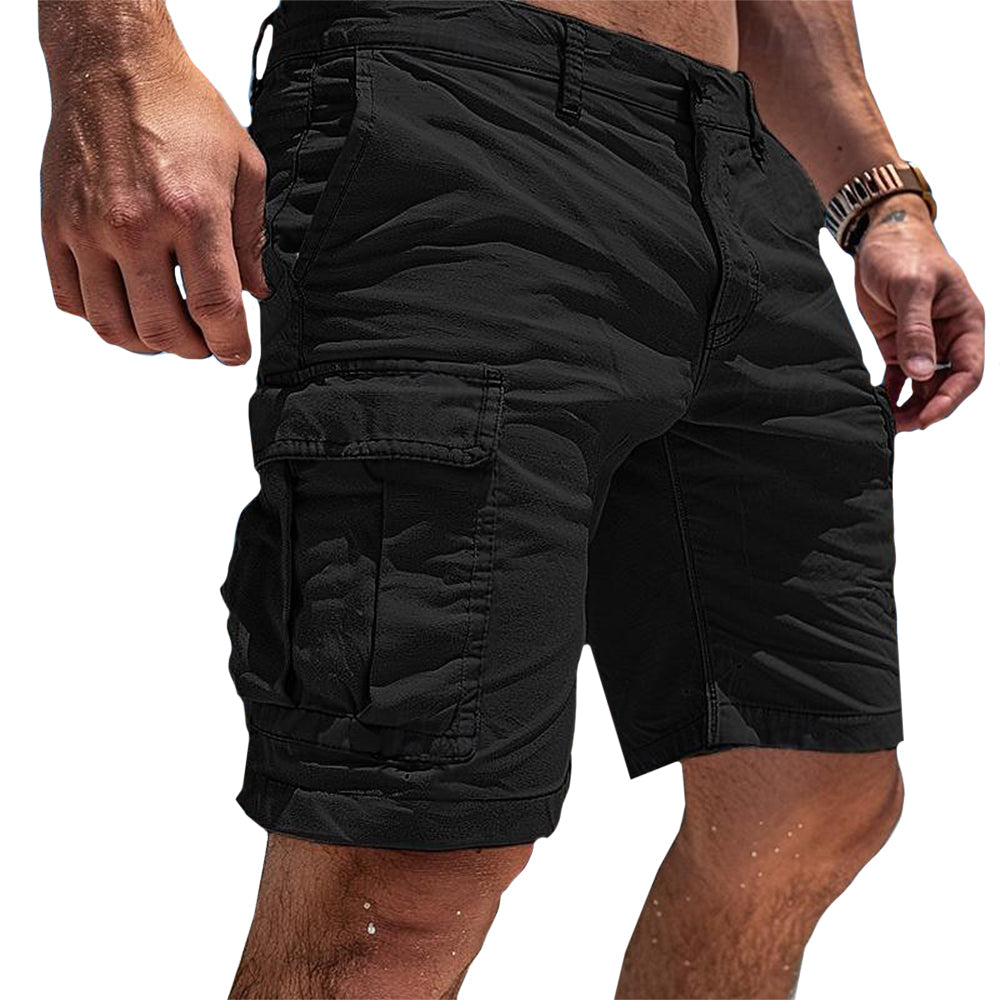 Men's Cargo Shorts with Side Pockets and Regular Fit