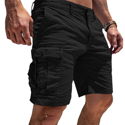 Men's Cargo Shorts with Side Pockets and Regular Fit