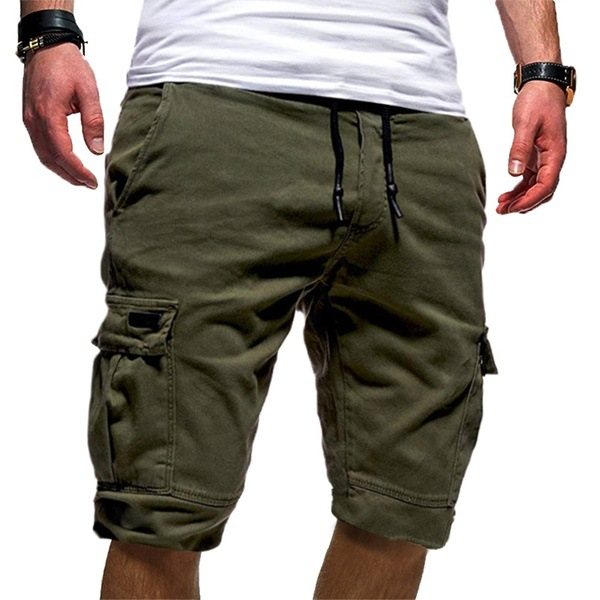 Men's Cargo Shorts with Utility Pockets and Drawstring Waist